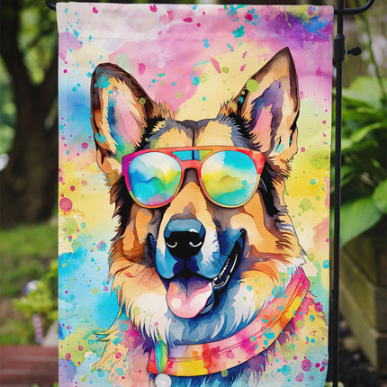 German Shepherd Hippie Dawg Garden Flag