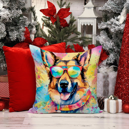 German Shepherd Hippie Dawg Throw Pillow