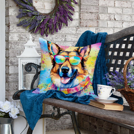 German Shepherd Hippie Dawg Throw Pillow