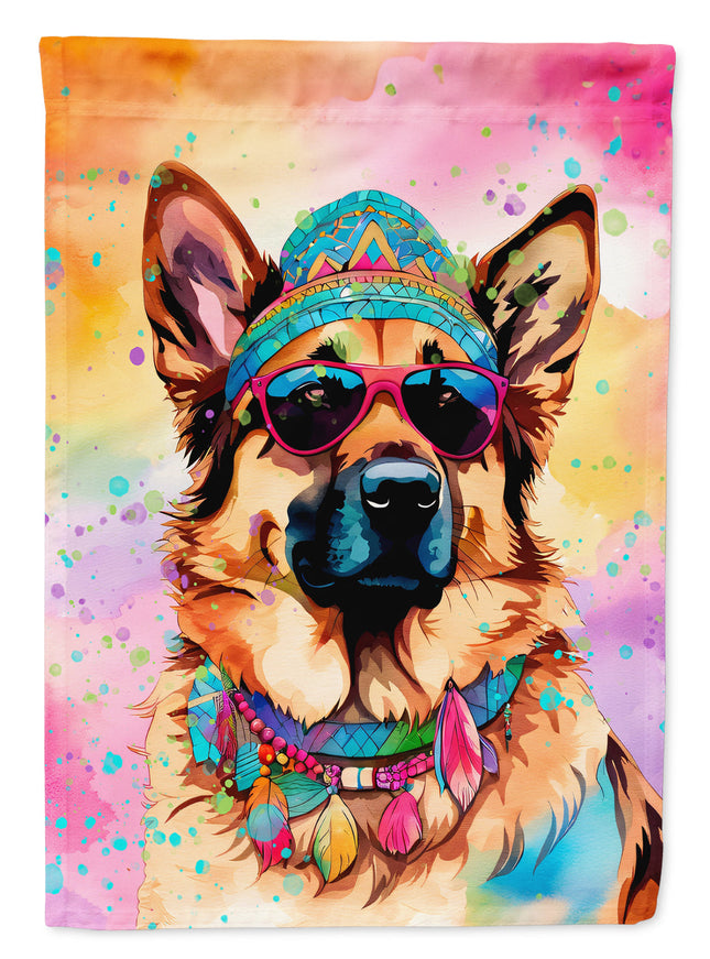 German Shepherd Hippie Dawg Garden Flag