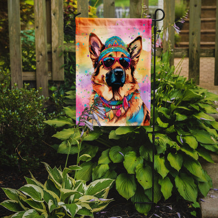 German Shepherd Hippie Dawg Garden Flag