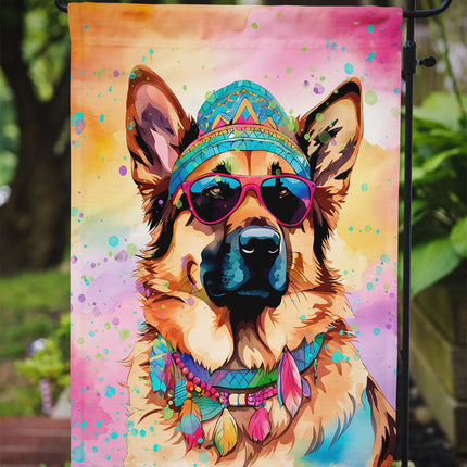 German Shepherd Hippie Dawg Garden Flag