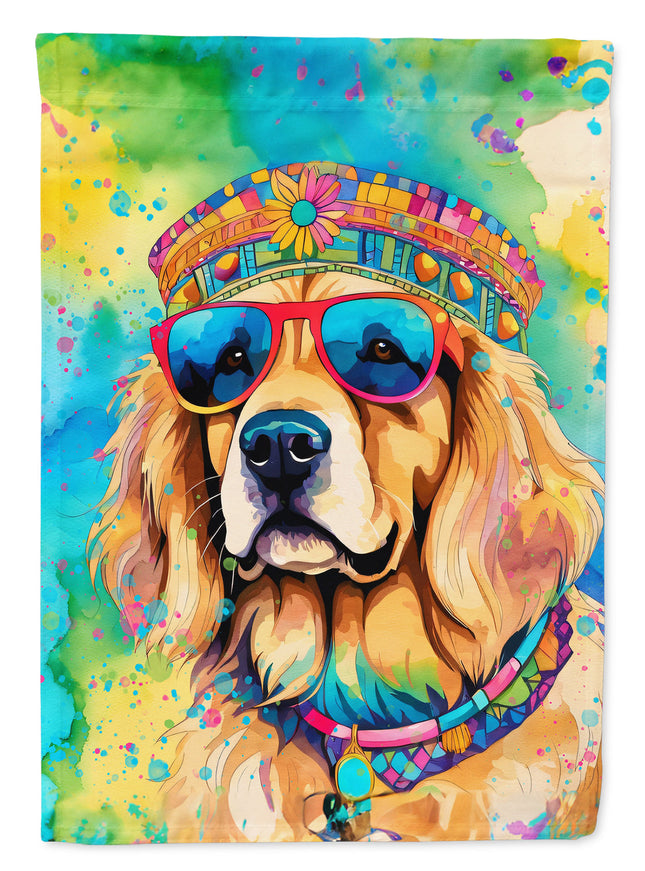 Golden Retriever Hippie Dawg Garden Flag