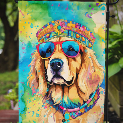 Golden Retriever Hippie Dawg Garden Flag