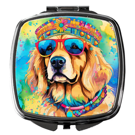 Golden Retriever Hippie Dawg Compact Mirror