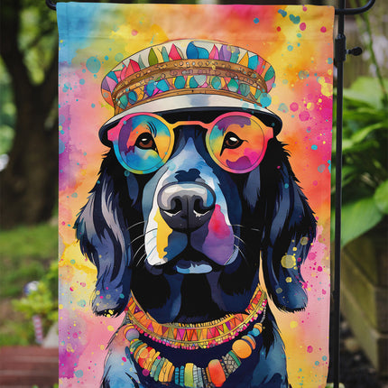 Black Labrador Hippie Dawg Garden Flag