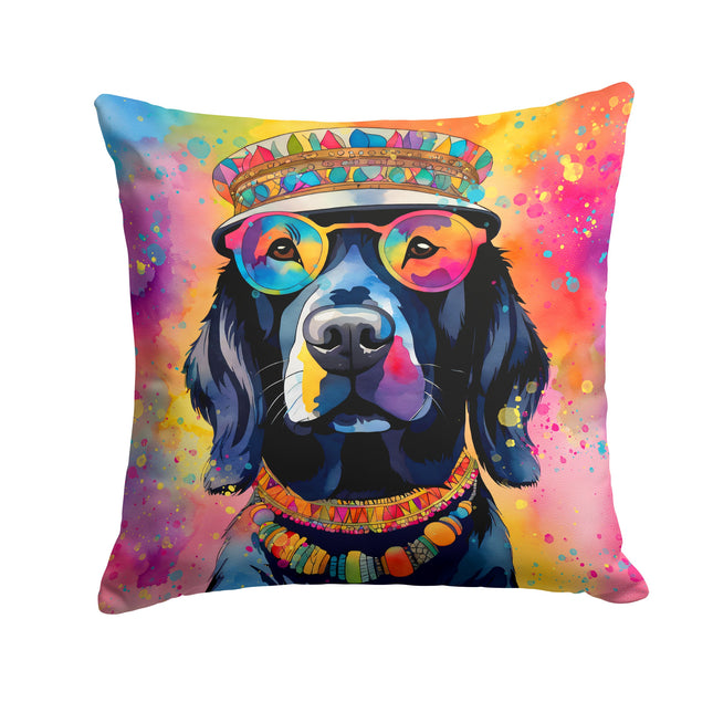 Black Labrador Hippie Dawg Throw Pillow