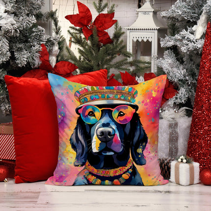 Black Labrador Hippie Dawg Throw Pillow