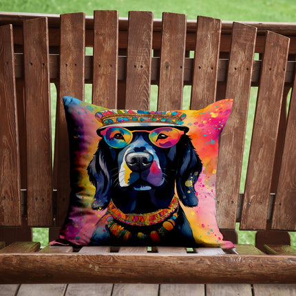 Black Labrador Hippie Dawg Throw Pillow