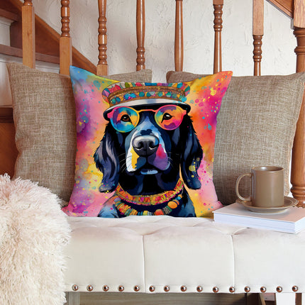 Black Labrador Hippie Dawg Throw Pillow