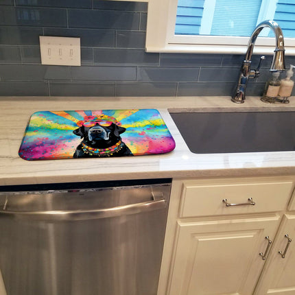 Black Labrador Hippie Dawg Dish Drying Mat