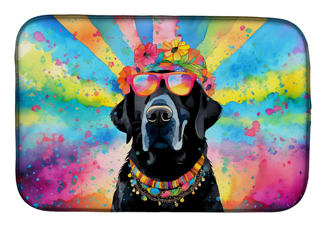 Black Labrador Hippie Dawg Dish Drying Mat