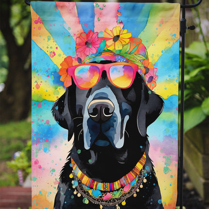 Black Labrador Hippie Dawg Garden Flag