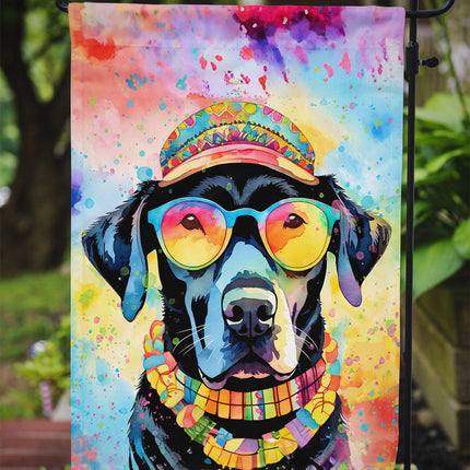 Black Labrador Hippie Dawg Garden Flag