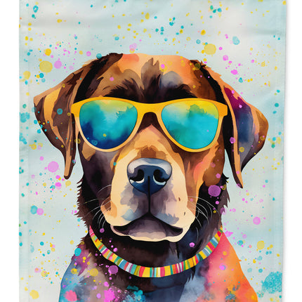 Chocolate Labrador Hippie Dawg House Flag