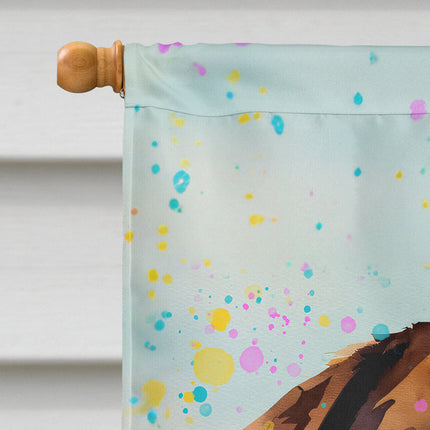 Chocolate Labrador Hippie Dawg House Flag