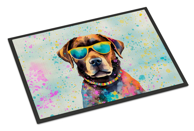Chocolate Labrador Hippie Dawg Doormat