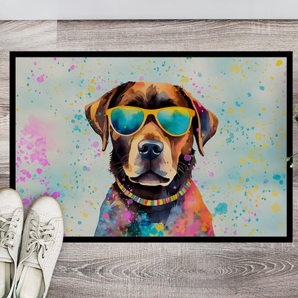 Chocolate Labrador Hippie Dawg Doormat