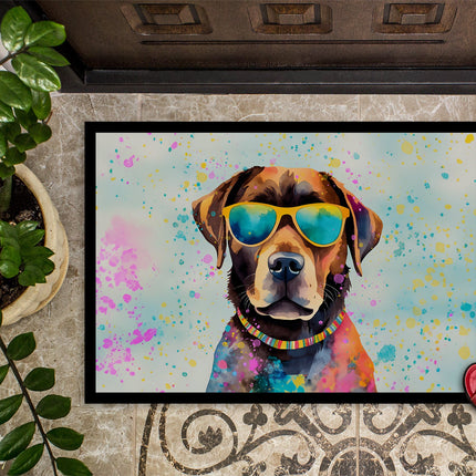 Chocolate Labrador Hippie Dawg Doormat