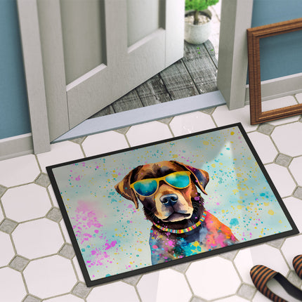 Chocolate Labrador Hippie Dawg Doormat