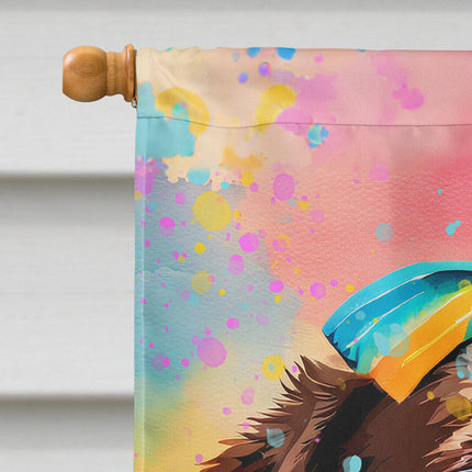 Chocolate Labrador Hippie Dawg House Flag