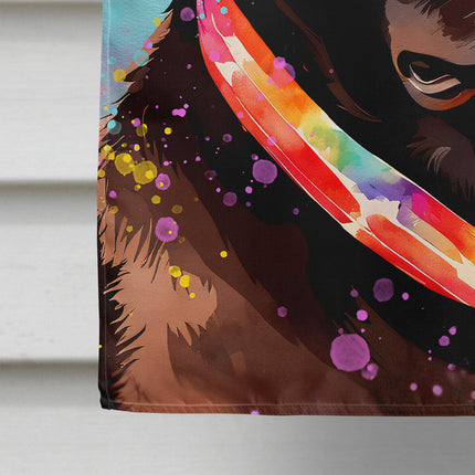 Chocolate Labrador Hippie Dawg House Flag