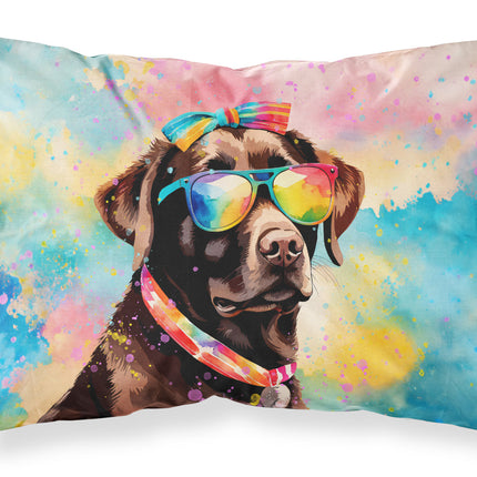 Chocolate Labrador Hippie Dawg Standard Pillowcase