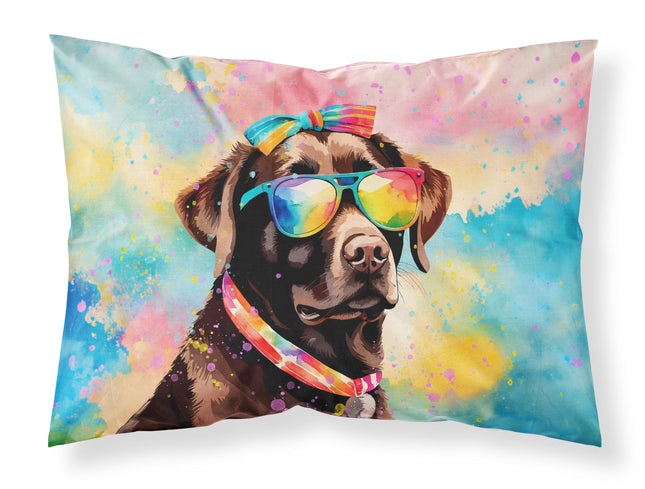 Chocolate Labrador Hippie Dawg Standard Pillowcase