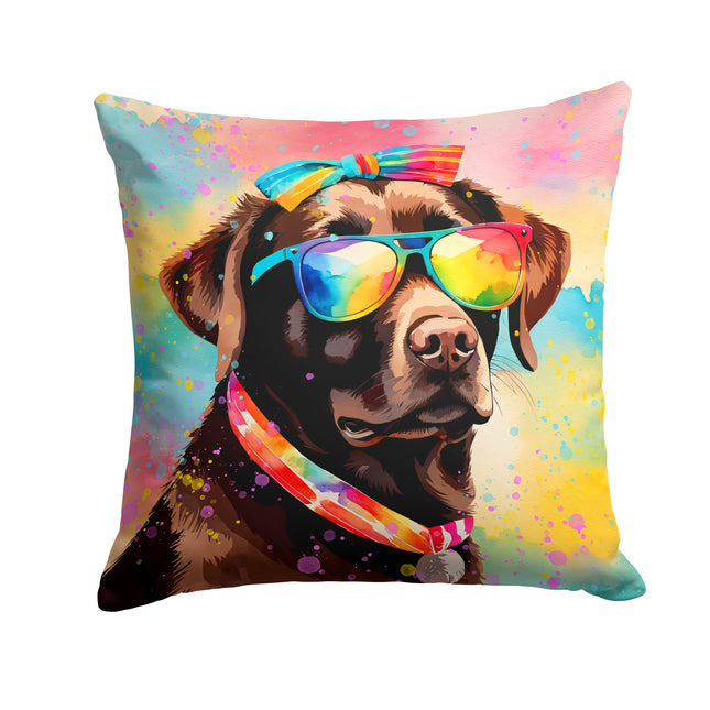 Chocolate Labrador Hippie Dawg Throw Pillow
