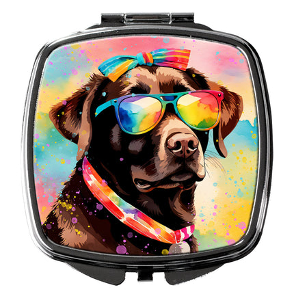 Chocolate Labrador Hippie Dawg Compact Mirror