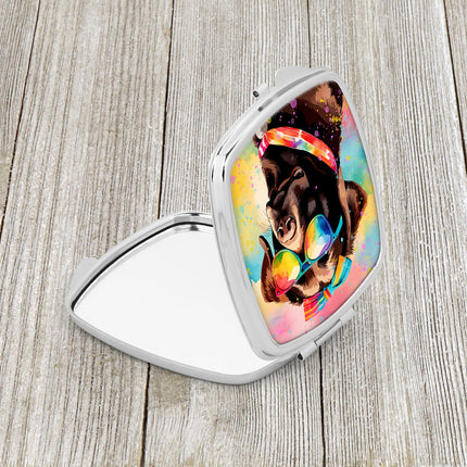 Chocolate Labrador Hippie Dawg Compact Mirror