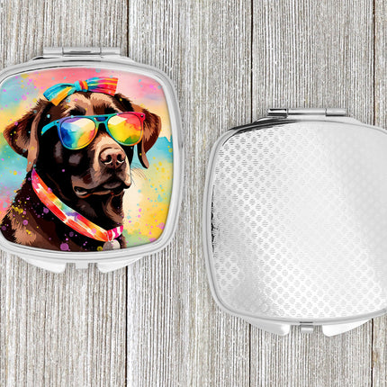 Chocolate Labrador Hippie Dawg Compact Mirror