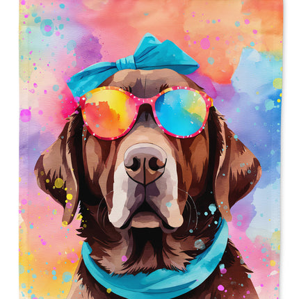 Chocolate Labrador Hippie Dawg House Flag