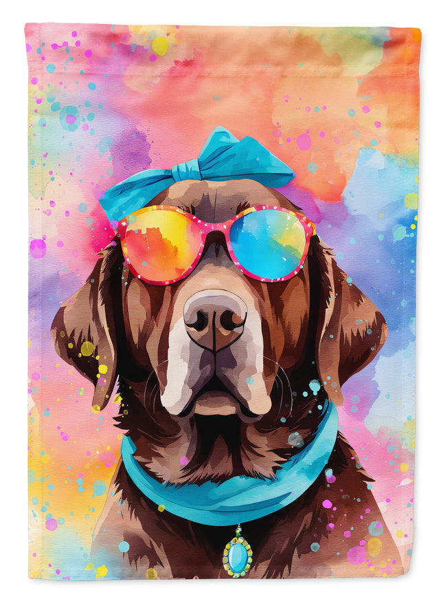 Chocolate Labrador Hippie Dawg House Flag