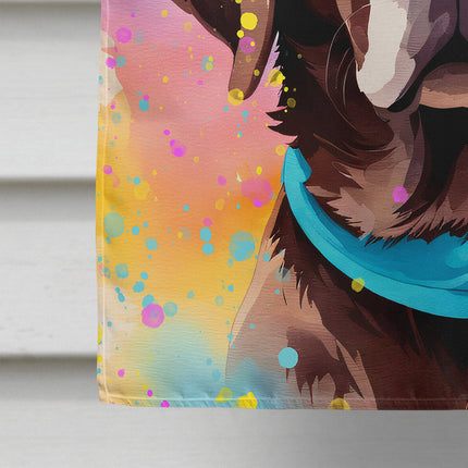 Chocolate Labrador Hippie Dawg House Flag