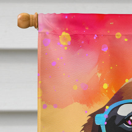 Chocolate Labrador Hippie Dawg House Flag