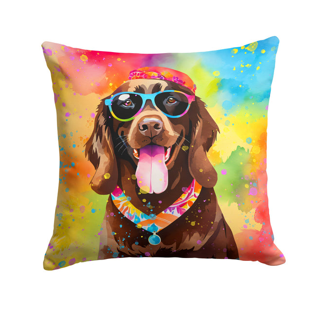 Chocolate Labrador Hippie Dawg Throw Pillow
