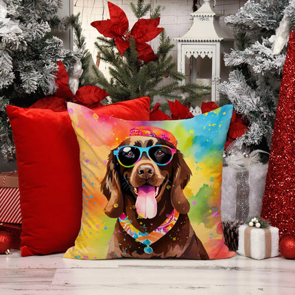 Chocolate Labrador Hippie Dawg Throw Pillow