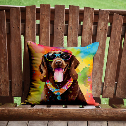 Chocolate Labrador Hippie Dawg Throw Pillow