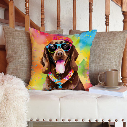 Chocolate Labrador Hippie Dawg Throw Pillow