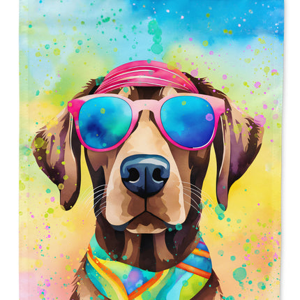 Chocolate Labrador Hippie Dawg House Flag