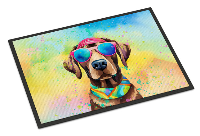Chocolate Labrador Hippie Dawg Doormat