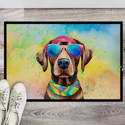 Chocolate Labrador Hippie Dawg Doormat