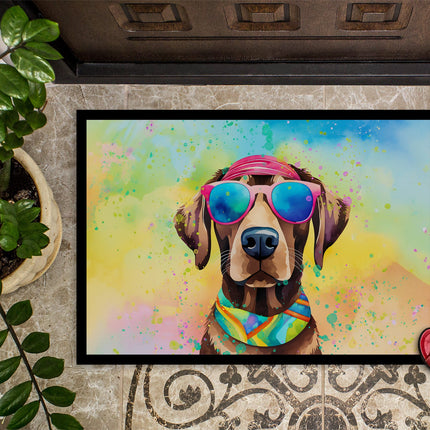 Chocolate Labrador Hippie Dawg Doormat