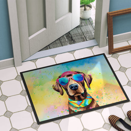 Chocolate Labrador Hippie Dawg Doormat