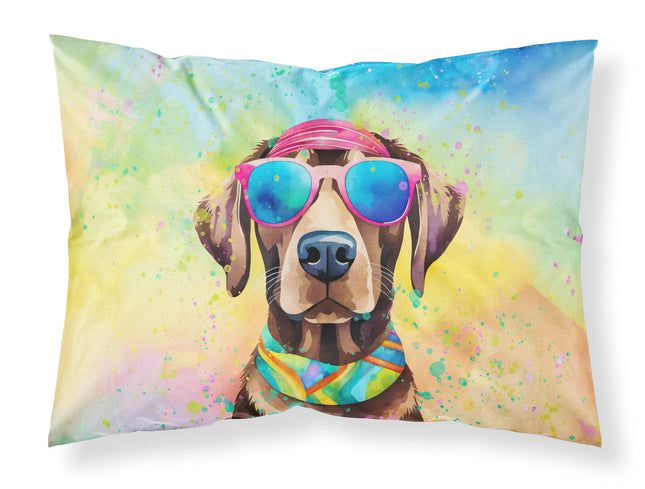 Chocolate Labrador Hippie Dawg Standard Pillowcase