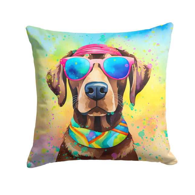 Chocolate Labrador Hippie Dawg Throw Pillow