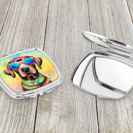 Chocolate Labrador Hippie Dawg Compact Mirror