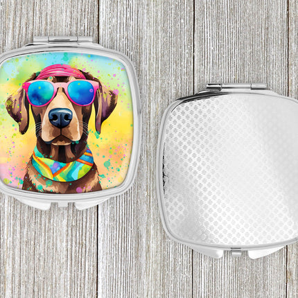Chocolate Labrador Hippie Dawg Compact Mirror