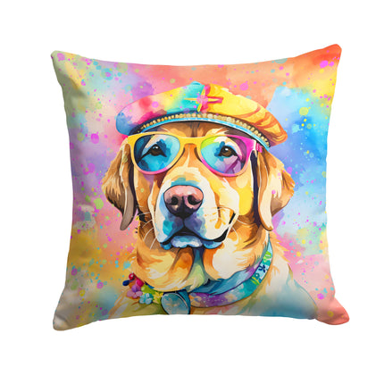 Yellow Labrador Hippie Dawg Throw Pillow